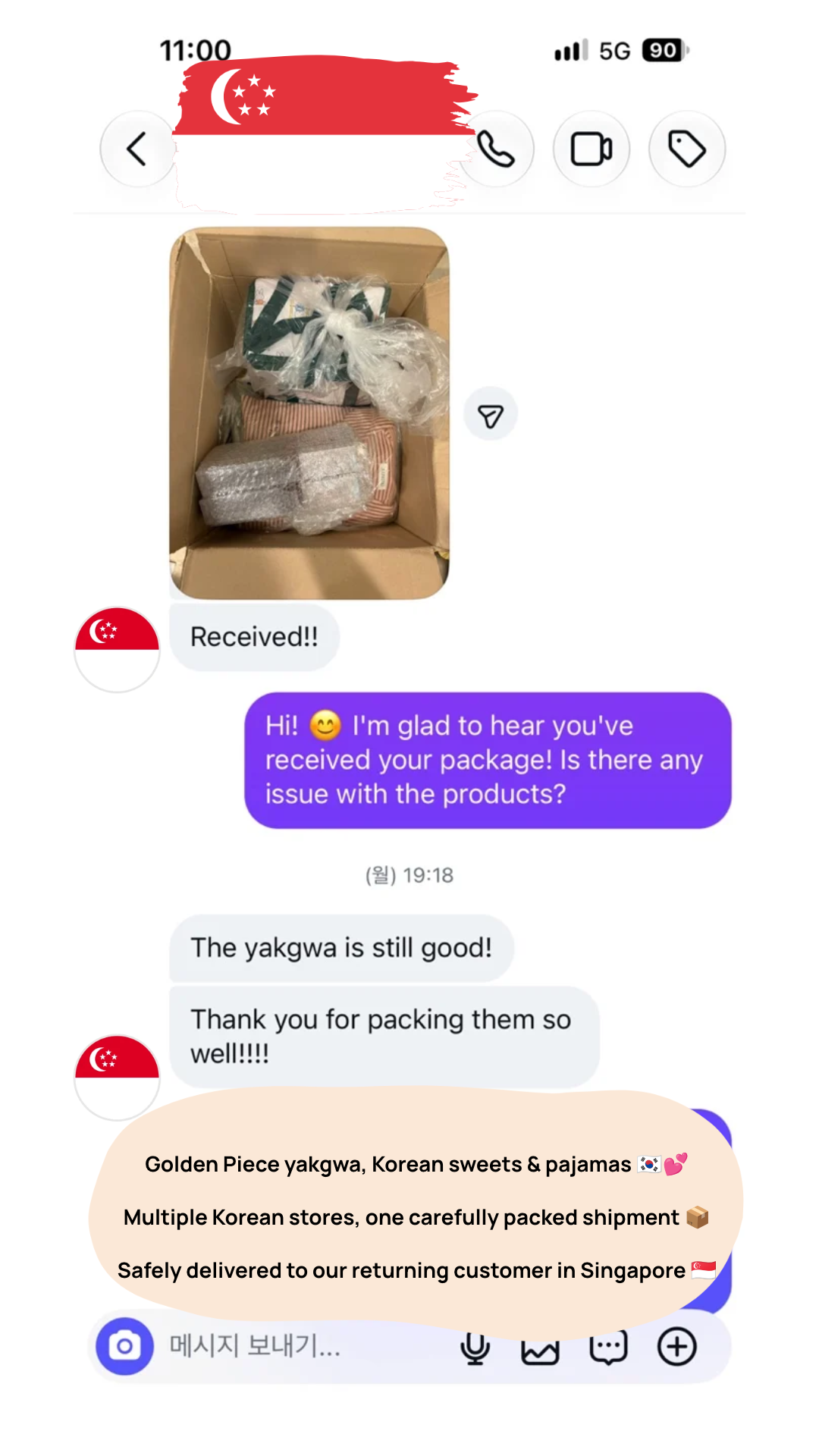 Golden Piece Yakgwa & Korean Shopping to Singapore | Customer Review