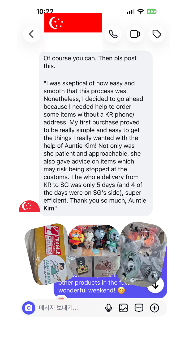 Korean Character Merchandise to Singapore | Customer Review