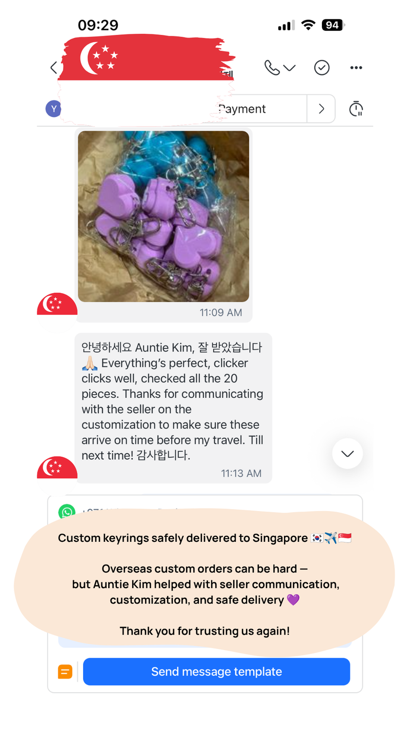Custom Keyrings Safely Delivered to Singapore | Auntie Kim Review