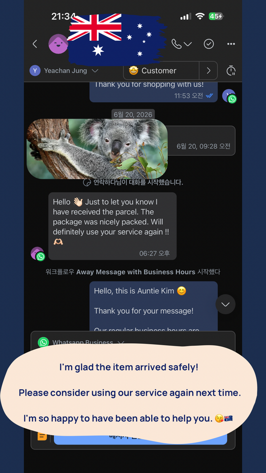 Australia Customer Review: Korean Women’s Clothing Safely Delivered