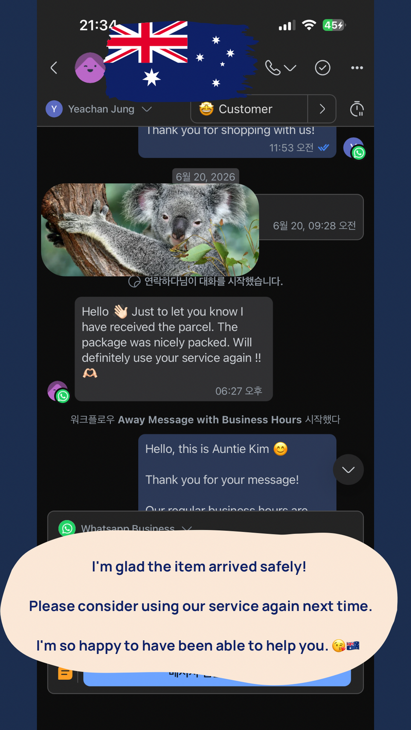 Australia Customer Review: Korean Women’s Clothing Safely Delivered
