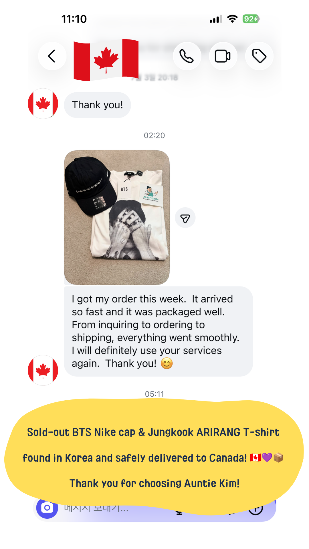 Sold-Out BTS Items Safely Delivered to Canada